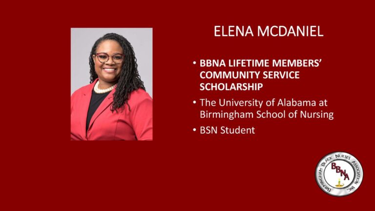 Elena McDaniel, BSN student and scholarship recipient.