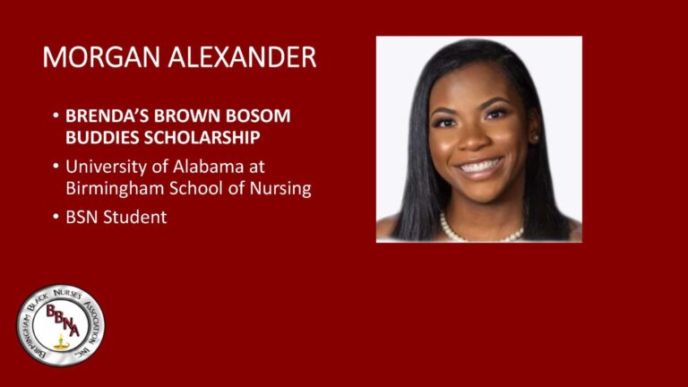 "Student scholarship announcement for Morgan Alexander."